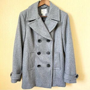 St John’s Bay Wool Blend Pea Coat Size Medium Made in Vietnam.